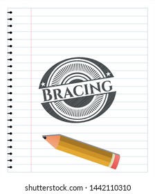 Bracing pencil strokes emblem. Vector Illustration. Detailed.