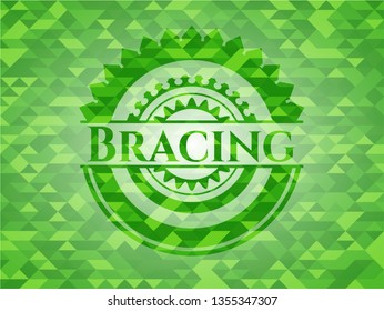 Bracing realistic green mosaic emblem