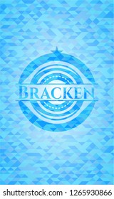 Bracken light blue emblem with triangle mosaic background