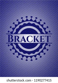 Bracket badge with jean texture