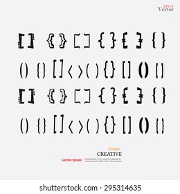 Bracket. brace. Curly brackets icon vector.