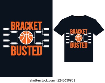 Bracket Busted illustrations for print-ready T-Shirts design