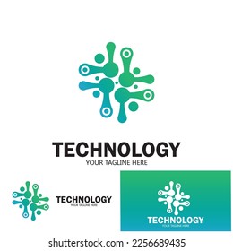 bracket circuit technology icon vector illustration template design