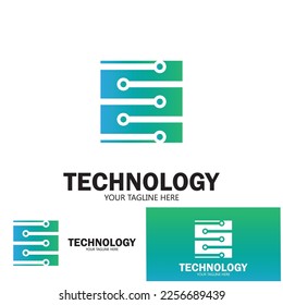 bracket circuit technology icon vector illustration template design