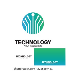 bracket circuit technology icon vector illustration template design