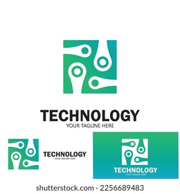 bracket circuit technology icon vector illustration template design