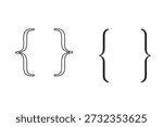 Bracket curly brace icon symbol.