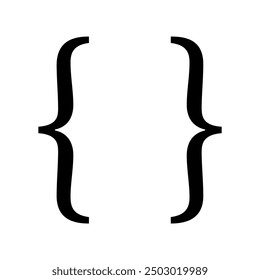 Bracket curly brace icon symbol.