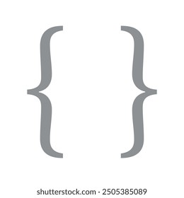 Bracket curly brace icon symbol.