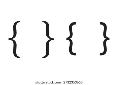 Bracket curly brace icon symbol.