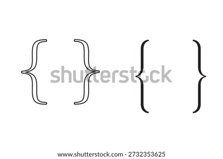 Bracket curly brace icon symbol.