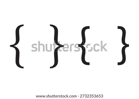 Bracket curly brace icon symbol.