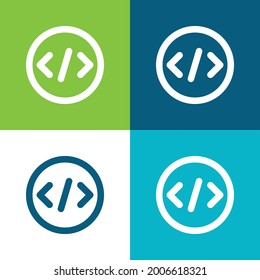 Bracket Flat four color minimal icon set