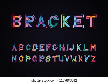 bracket font against a dark background