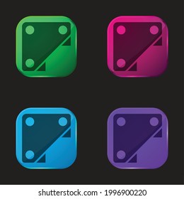 Bracket four color glass button icon