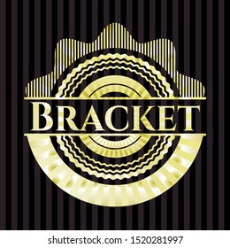 Bracket golden badge or emblem. Vector Illustration. Detailed.