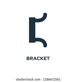 Bracket icon. Black filled vector illustration. Bracket symbol on white background. Can be used in web and mobile.