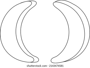 Bracket icon black and white doodle character illustration