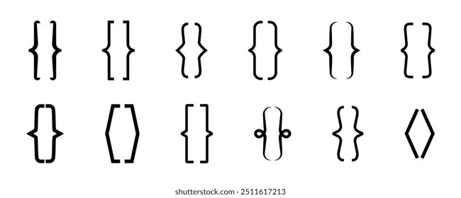 Bracket icon. Brackets set. Communication icon set. Vector