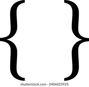 Bracket icon isolated on white background . Curly braces icon vector