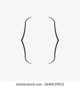 Bracket Icon on White Background in black. Vector