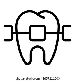 Bracket icon. Outline bracket vector icon for web design isolated on white background