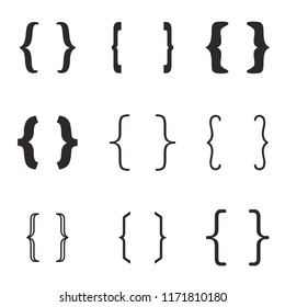 	
Bracket icon set. vector