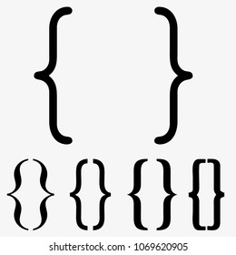 Bracket icon set. Web element. Premium quality graphic design. Signs symbols collection, simple icon for websites, web design, mobile app, info graphics on white background