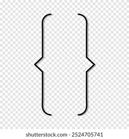 Bracket icon. Simple sign symbols bracket icon for infographic, websites, web design.