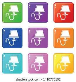 Bracket icons set 9 color collection isolated on white for any design