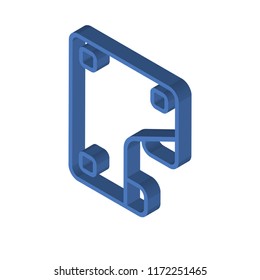 Bracket isometric left top view 3D icon