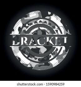 Bracket on grey camo texture