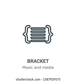 Bracket outline vector icon. Thin line black bracket icon, flat vector simple element illustration from editable music and media concept isolated on white background
