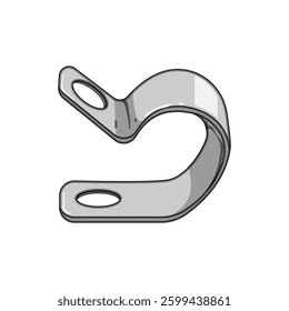 bracket pipe clamp cartoon. hanger saddle, fastener connector, mount secure bracket pipe clamp sign. isolated symbol vector illustration