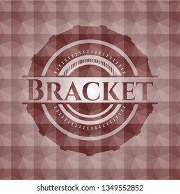 Bracket red geometric badge. Seamless.
