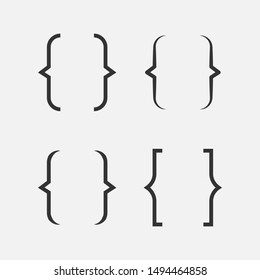 Bracket Set Collection. Vector Illustration