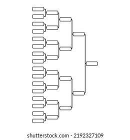 Torneo deportivo de chaqueta, signo de evento de eliminación en blanco, ilustración del partido de jugada vectorial.