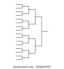 Torneo deportivo de chaqueta, signo de evento de eliminación en blanco, ilustración del partido de jugada vectorial.