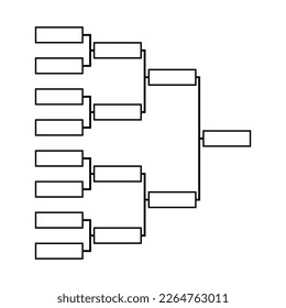 Bracket sport tournament, blank elimination event sign, playoff match vector illustration .