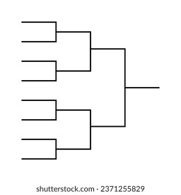 Bracket sport tournament, blank elimination event sign, playoff match vector illustration .