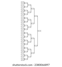 Bracket sport tournament, blank elimination event sign, playoff match vector illustration .