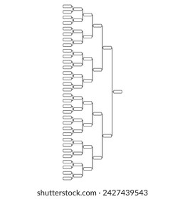 Torneo deportivo de soporte, signo de evento de eliminación en blanco, ilustración vectorial de partido de playoffs .