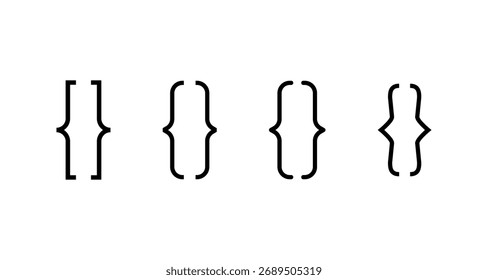 Bracket symbols set: minimalist linear icons for code and design projects