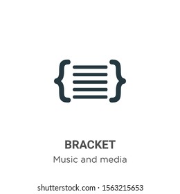 Bracket vector icon on white background. Flat vector bracket icon symbol sign from modern music and media collection for mobile concept and web apps design.