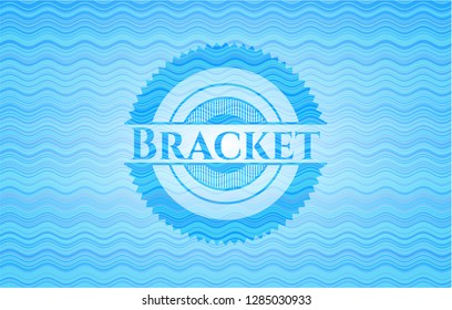 Bracket water concept badge background.