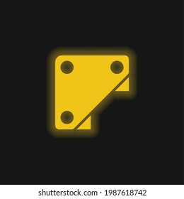 Bracket yellow glowing neon icon