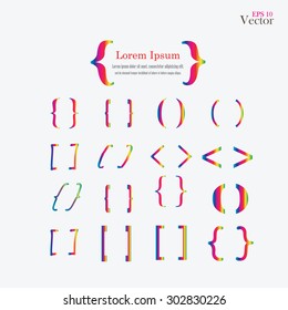 Bracket.brace. curly brackets icon vector.  vector illustrator