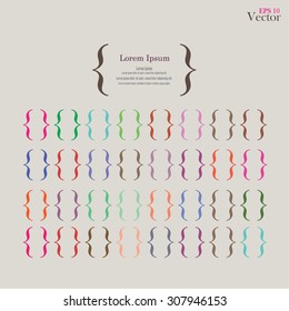 Bracket.brace. curly brackets icon vector.  vector illustrator