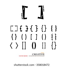 Bracket.brace. curly brackets icon vector.  vector illustrator