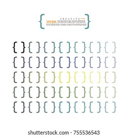 Bracket.brace. curly brackets icon vector.  vector illustrator.